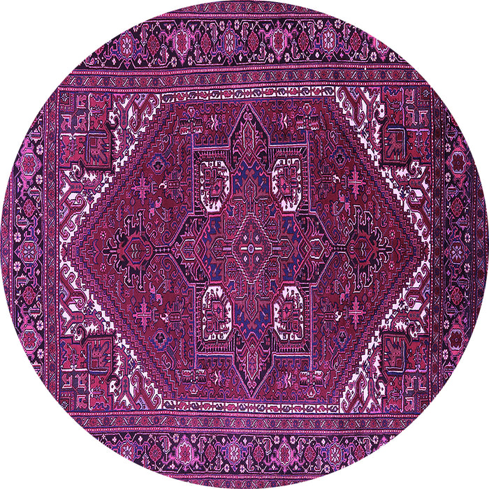 Round Persian Purple Traditional Rug, urb2849pur