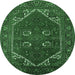 Round Persian Emerald Green Traditional Rug, urb2849emgrn