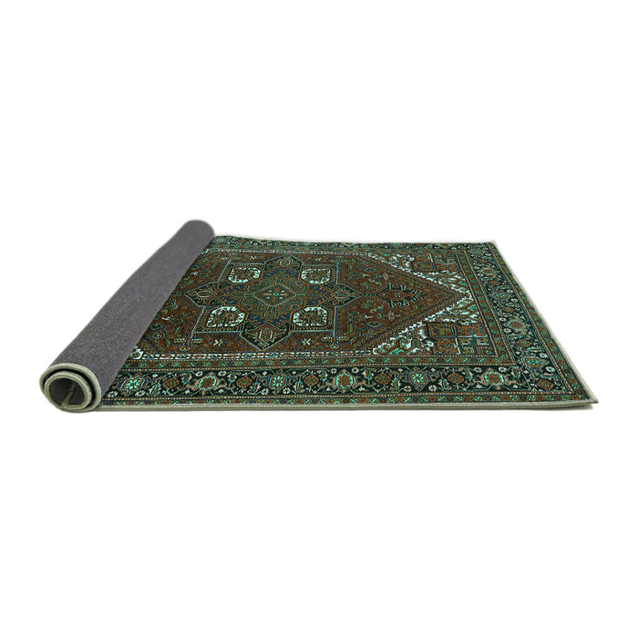 Sideview of Persian Turquoise Traditional Rug, urb2849turq