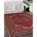 Machine Washable Industrial Modern Cranberry Red Rug in a Family Room, wshurb2849