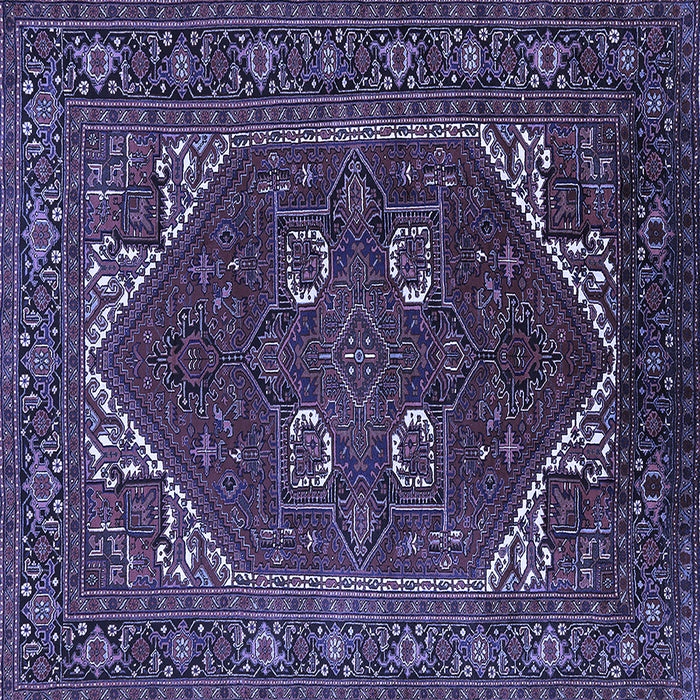 Square Machine Washable Persian Blue Traditional Rug, wshurb2849blu