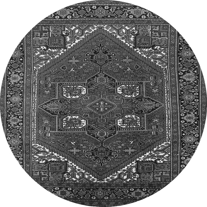 Round Persian Gray Traditional Rug, urb2849gry