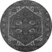 Round Persian Gray Traditional Rug, urb2849gry