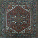 Square Persian Light Blue Traditional Rug, urb2849lblu
