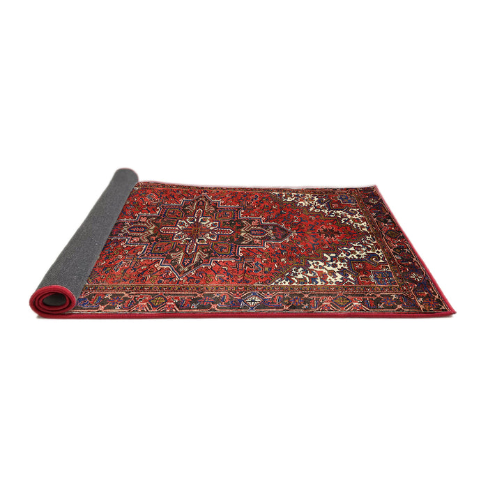 Sideview of Mid-Century Modern Dark Almond Brown Persian Rug, urb2850