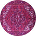 Round Persian Pink Traditional Rug, urb2850pnk