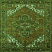 Square Machine Washable Persian Green Traditional Area Rugs, wshurb2850grn
