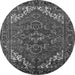 Round Machine Washable Persian Gray Traditional Rug, wshurb2850gry