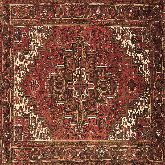 Square Persian Brown Traditional Rug, urb2850brn