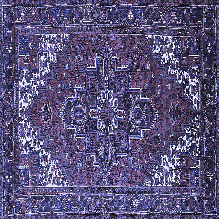 Square Machine Washable Persian Blue Traditional Rug, wshurb2850blu