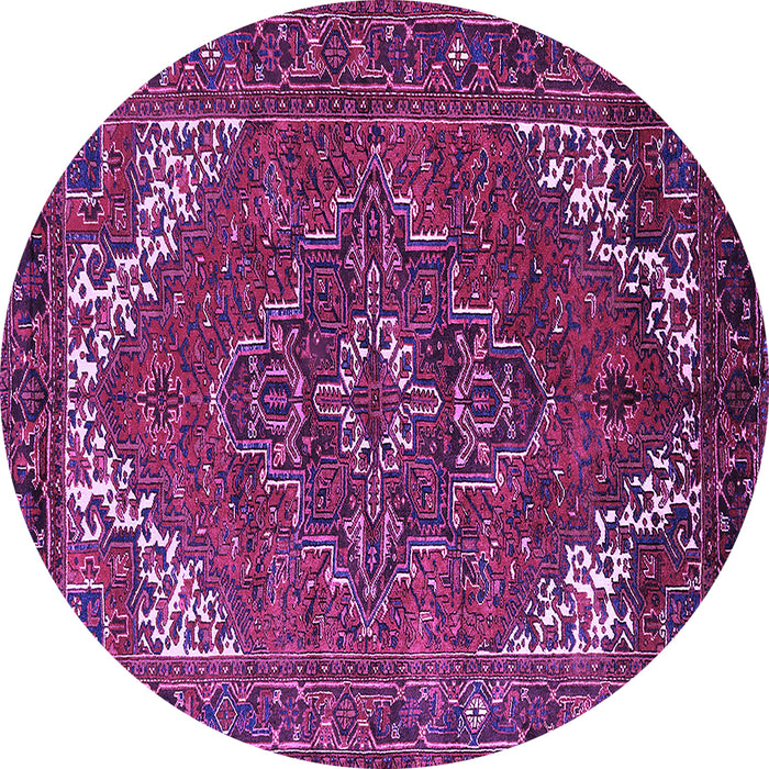 Round Persian Purple Traditional Rug, urb2850pur