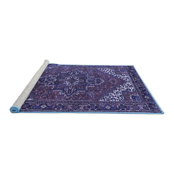 Sideview of Machine Washable Persian Blue Traditional Rug, wshurb2850blu