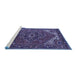 Sideview of Machine Washable Persian Blue Traditional Rug, wshurb2850blu