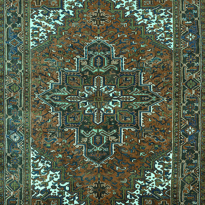 Machine Washable Persian Turquoise Traditional Area Rugs, wshurb2850turq