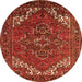 Round Persian Orange Traditional Rug, urb2850org