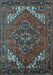 Machine Washable Persian Light Blue Traditional Rug, wshurb2850lblu