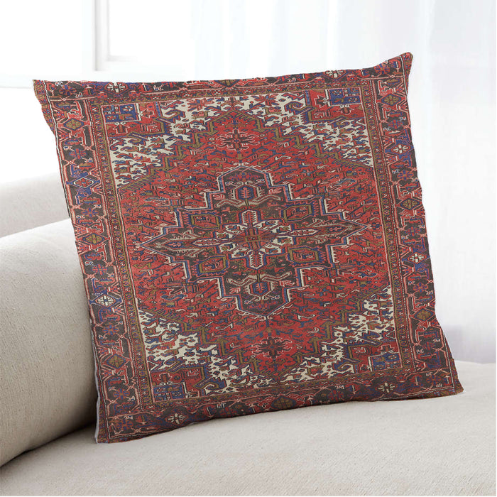 Lifestyle Image of Mid-Century Modern Urban Square Dark Almond Brown Throw Pillow, 18 inch by 18 inch, pwurb2850