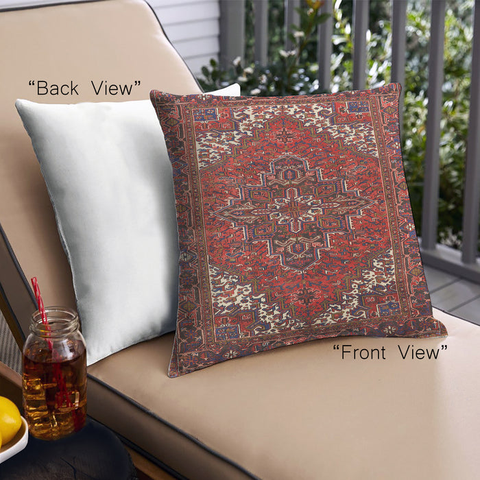 Front View of Mid-Century Modern Urban Square Dark Almond Brown Throw Pillow, 18 inch by 18 inch, pwurb2850