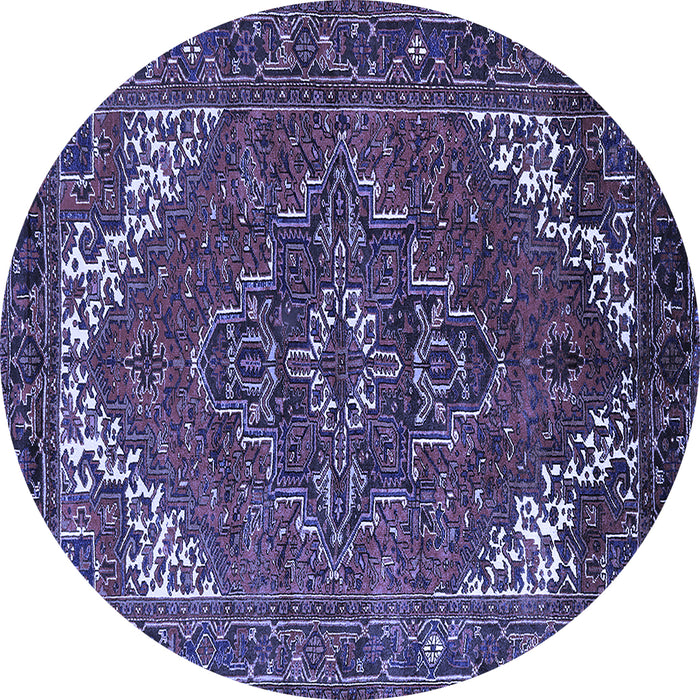 Round Persian Blue Traditional Rug, urb2850blu