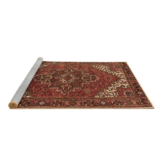 Sideview of Machine Washable Persian Brown Traditional Rug, wshurb2850brn