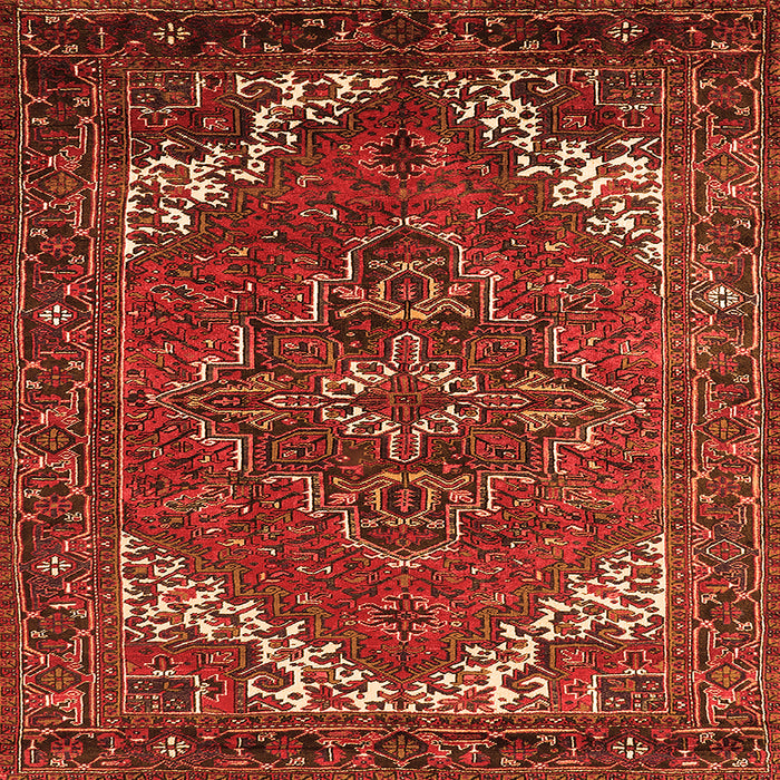 Square Persian Orange Traditional Rug, urb2850org