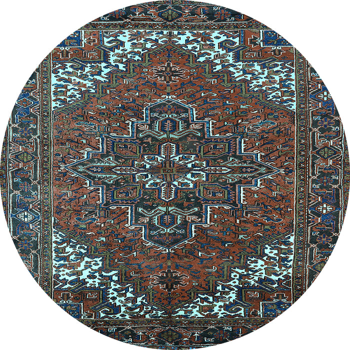 Round Persian Light Blue Traditional Rug, urb2850lblu