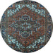 Round Persian Light Blue Traditional Rug, urb2850lblu