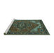 Sideview of Machine Washable Persian Turquoise Traditional Area Rugs, wshurb2850turq