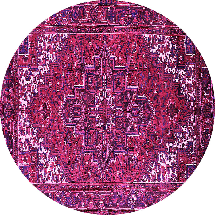 Round Machine Washable Persian Pink Traditional Rug, wshurb2850pnk