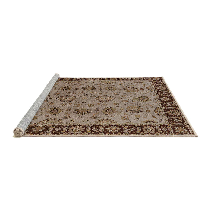 Sideview of Machine Washable Industrial Modern Camel Brown Rug, wshurb2851