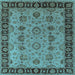 Square Machine Washable Oriental Light Blue Traditional Rug, wshurb2851lblu