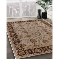 Mid-Century Modern Camel Brown Oriental Rug, urb2851