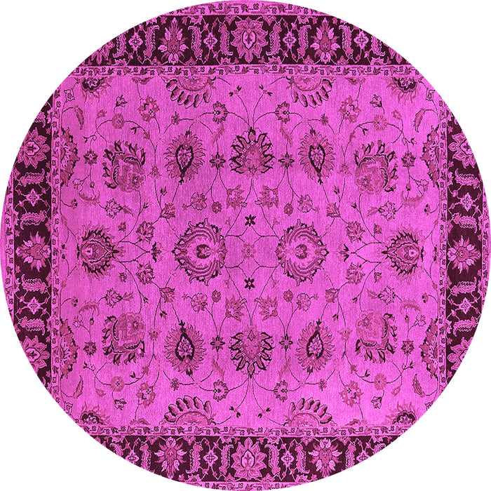 Round Machine Washable Oriental Pink Traditional Rug, wshurb2851pnk