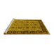 Sideview of Machine Washable Oriental Yellow Traditional Rug, wshurb2851yw