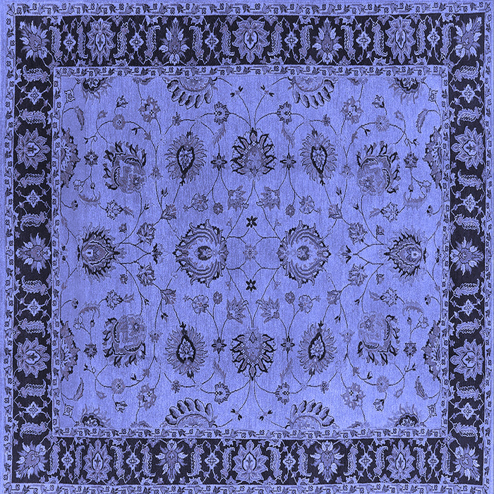 Square Oriental Blue Traditional Rug, urb2851blu