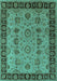 Machine Washable Oriental Turquoise Traditional Area Rugs, wshurb2851turq