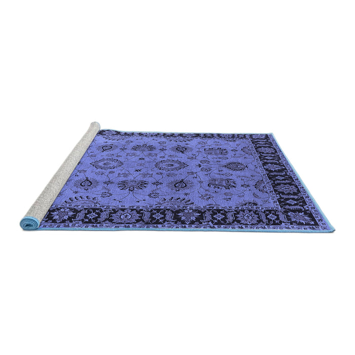 Sideview of Machine Washable Oriental Blue Traditional Rug, wshurb2851blu