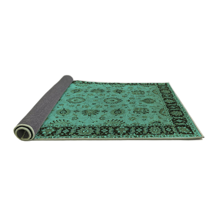 Sideview of Oriental Turquoise Traditional Rug, urb2851turq