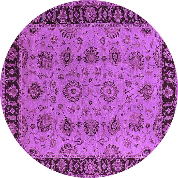Round Machine Washable Oriental Purple Traditional Area Rugs, wshurb2851pur