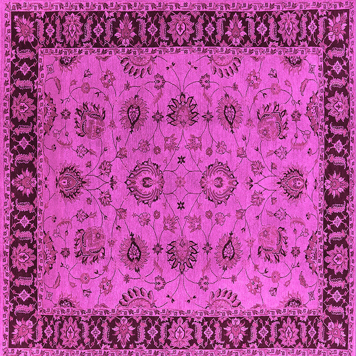 Square Machine Washable Oriental Pink Traditional Rug, wshurb2851pnk