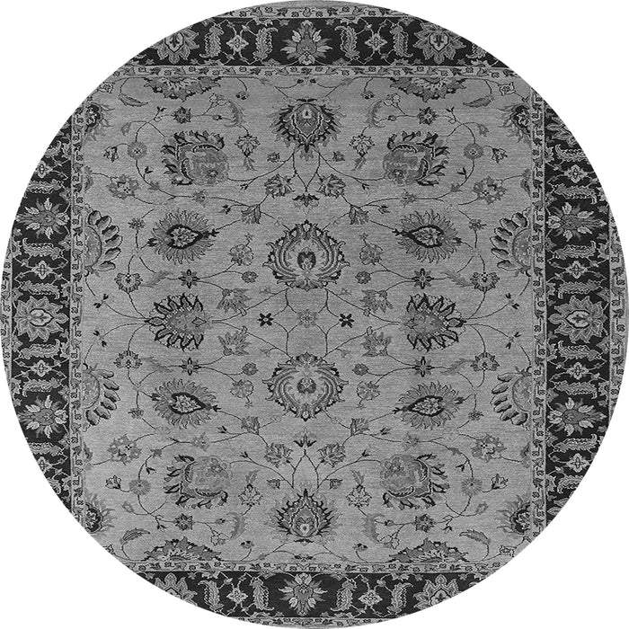 Round Oriental Gray Traditional Rug, urb2851gry
