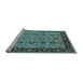 Sideview of Machine Washable Oriental Light Blue Traditional Rug, wshurb2851lblu