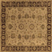 Square Machine Washable Oriental Brown Traditional Rug, wshurb2851brn