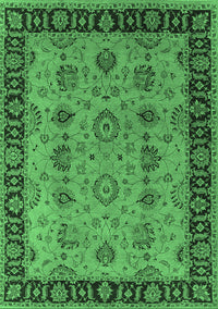 Oriental Emerald Green Traditional Rug, urb2851emgrn
