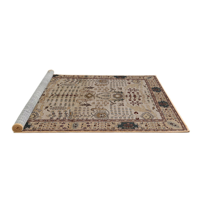 Sideview of Machine Washable Industrial Modern Sepia Brown Rug, wshurb2852