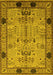 Machine Washable Oriental Yellow Traditional Rug, wshurb2852yw