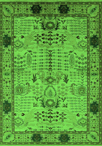 Oriental Green Traditional Rug, urb2852grn