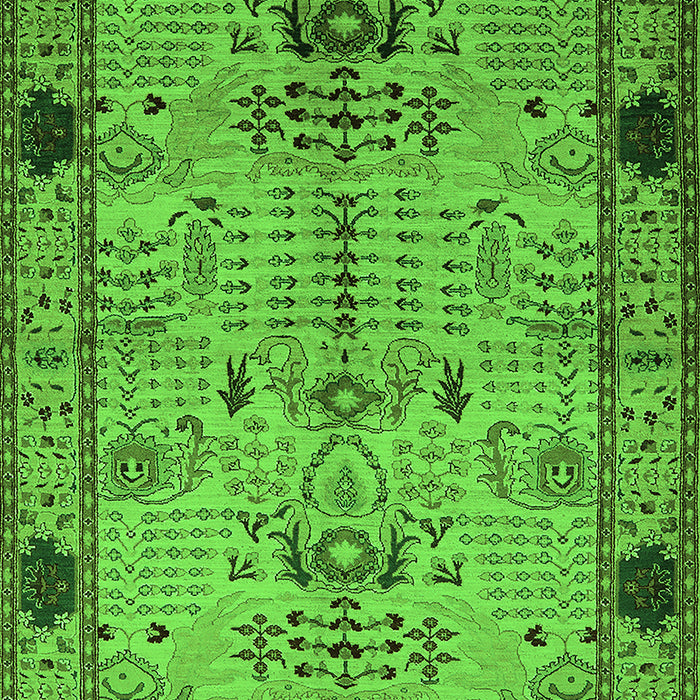 Oriental Green Traditional Rug, urb2852grn