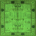 Square Machine Washable Oriental Green Traditional Area Rugs, wshurb2852grn