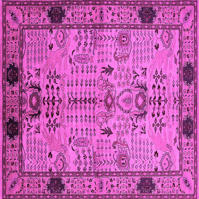Square Machine Washable Oriental Pink Traditional Rug, wshurb2852pnk